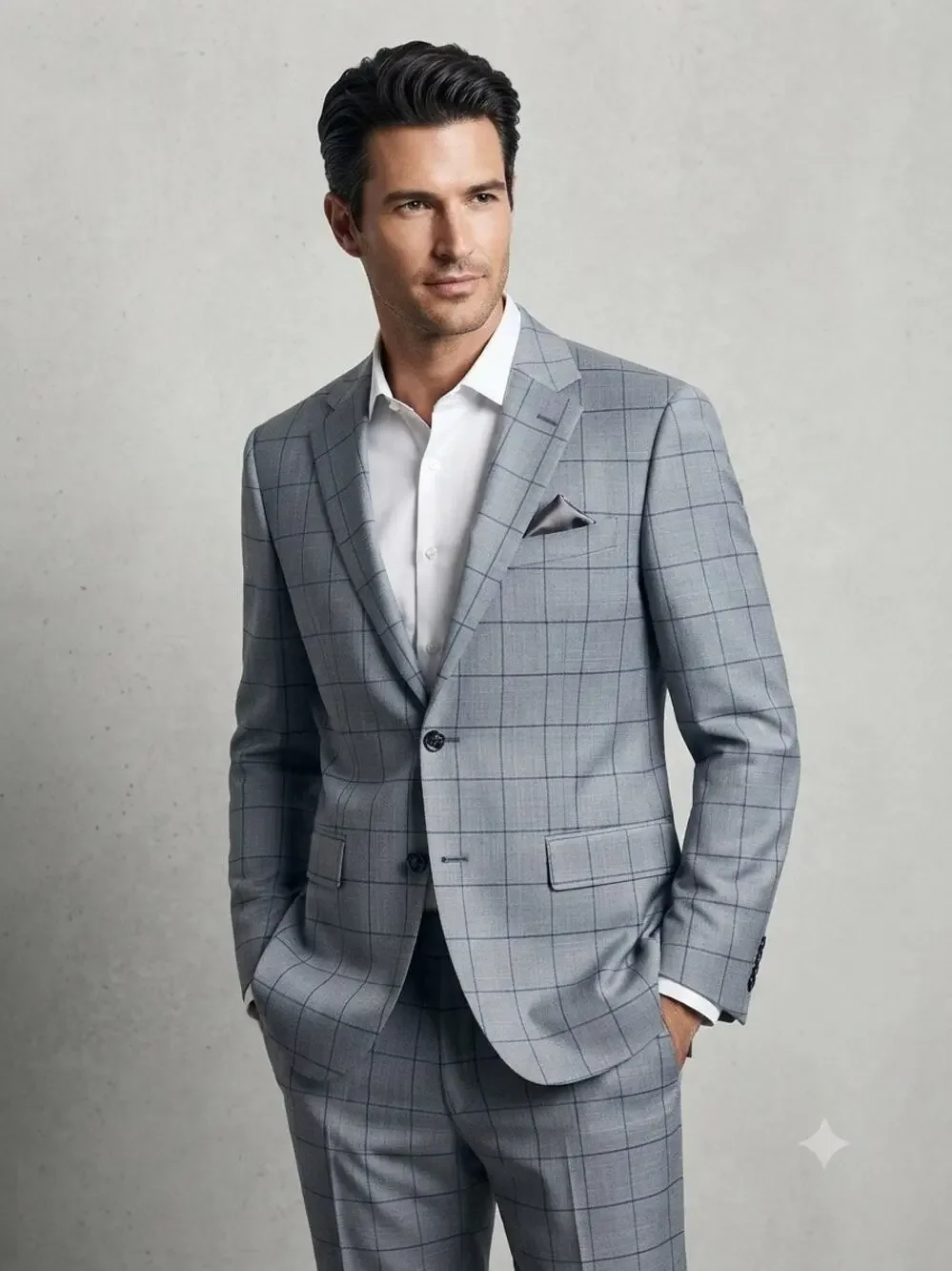New Angelo Rossi gray windowpane blazer 38 S